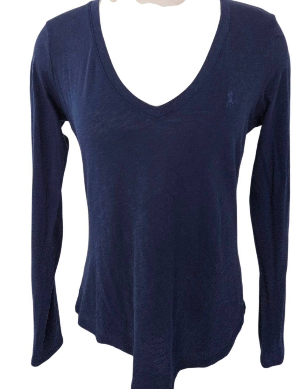 Ralph Lauren Navy Long Sleeve V-Neck Tee
